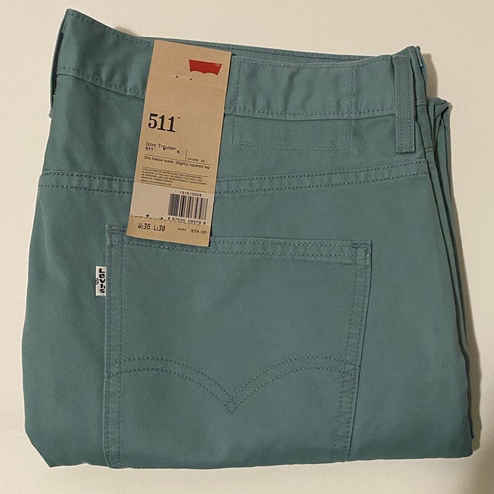 Levi's 511 Slim Fit Jeans in Blue-Green Size: 36x30